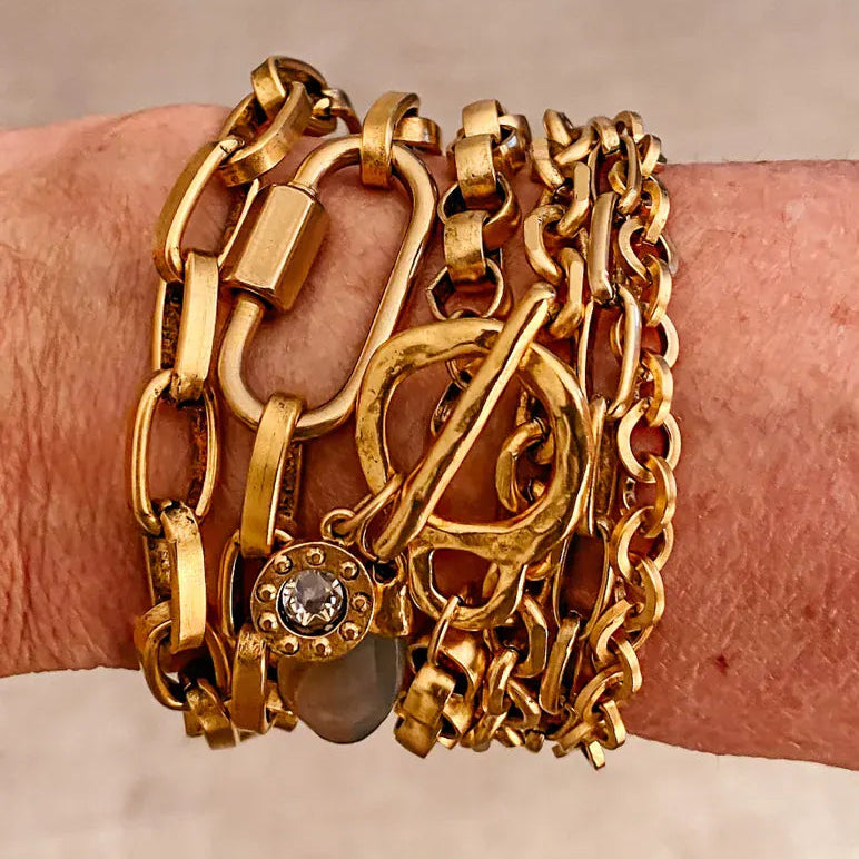 NKL-GPL Gold 3 Strand Bracelet