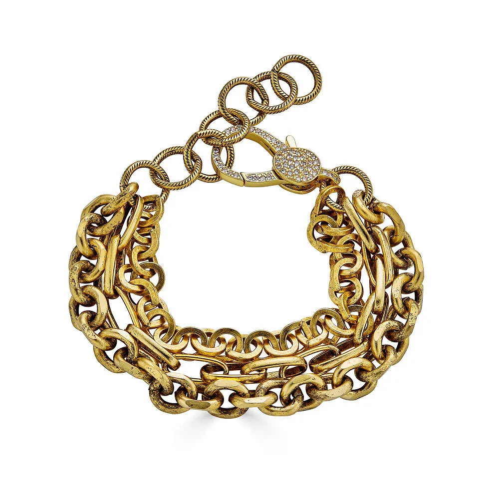NKL-GPL Gold 3 Strand Bracelet