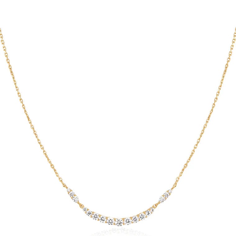 NKL-GPL Gold Arc Pave Necklace