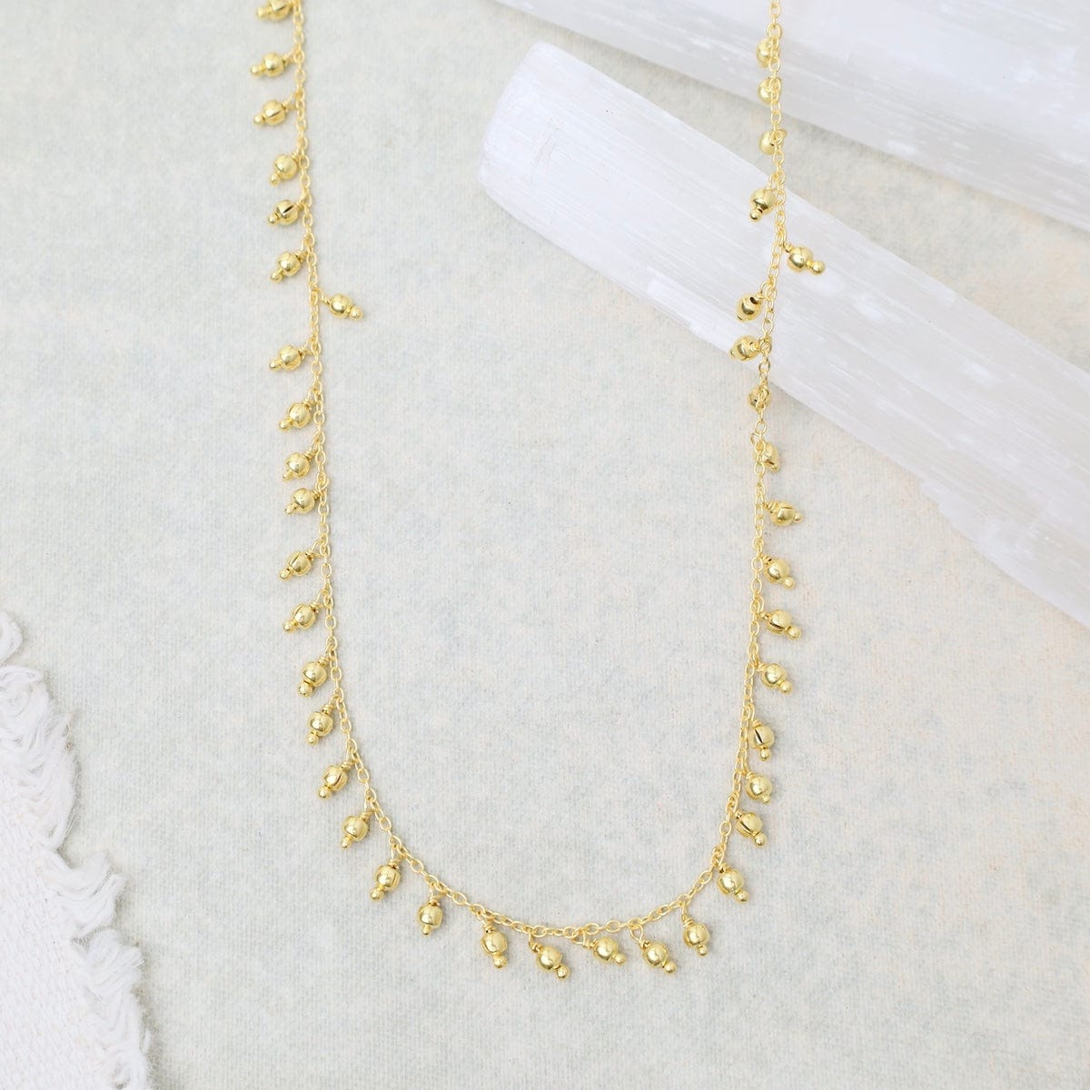 NKL-GPL Gold Balls Adjustable 14" Choker Necklace