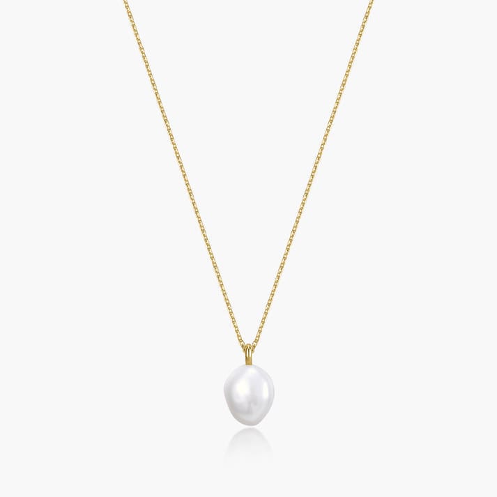 NKL-GPL Gold Baroque Pearl Pendant Necklace