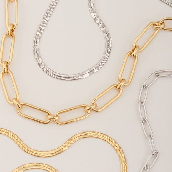 NKL-GPL Gold Cable Connect Chunky Chain Necklace
