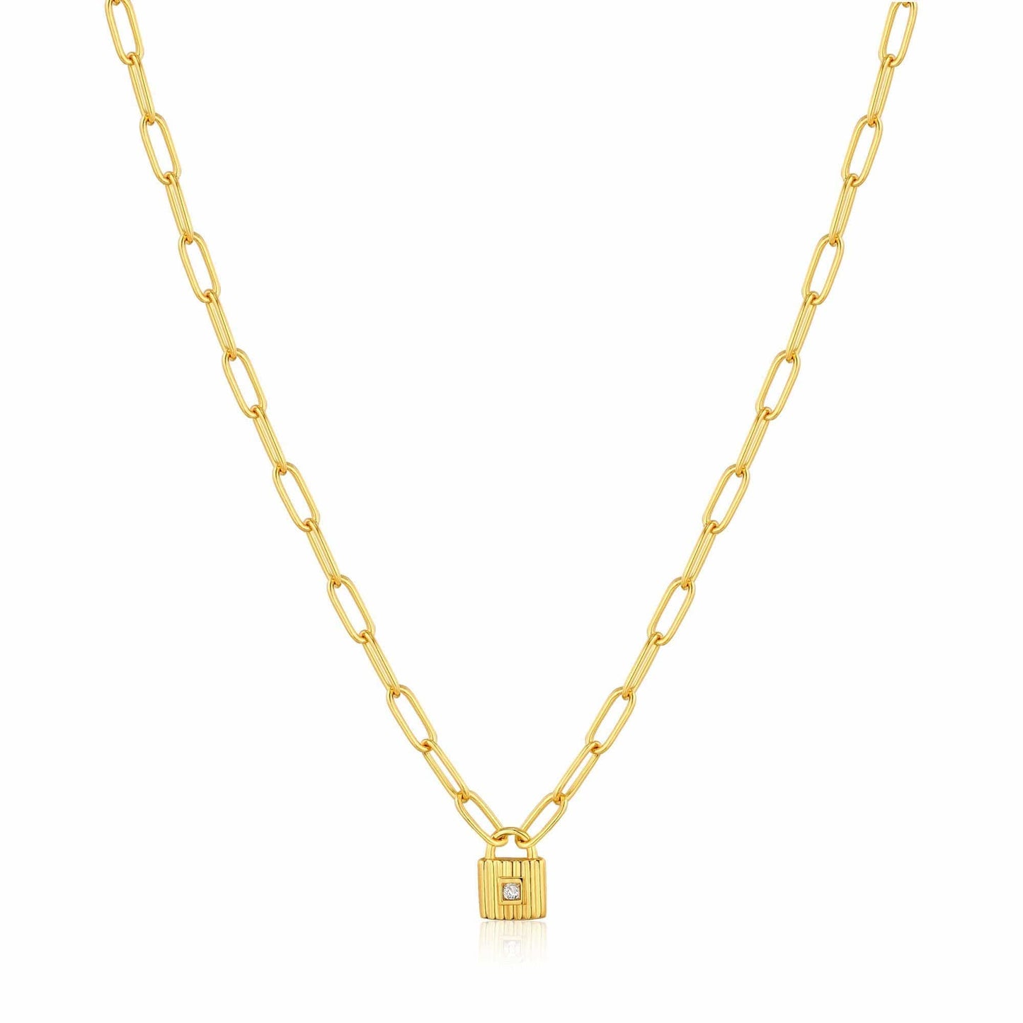 NKL-GPL Gold Chunky Chain Padlock Necklace