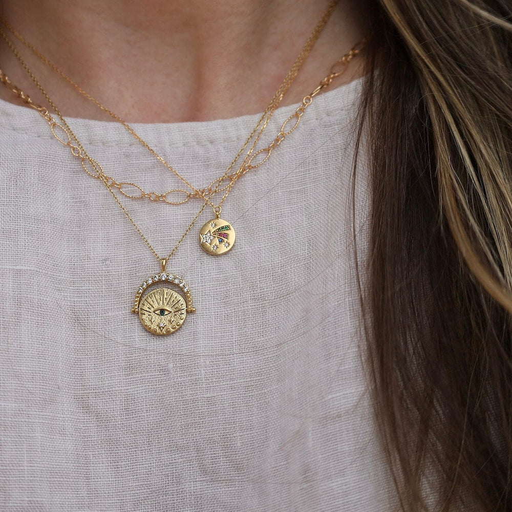 
                  
                    NKL-GPL Gold Coin Evil Eye Necklace
                  
                