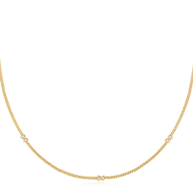 NKL-GPL Gold Cross Station Necklace