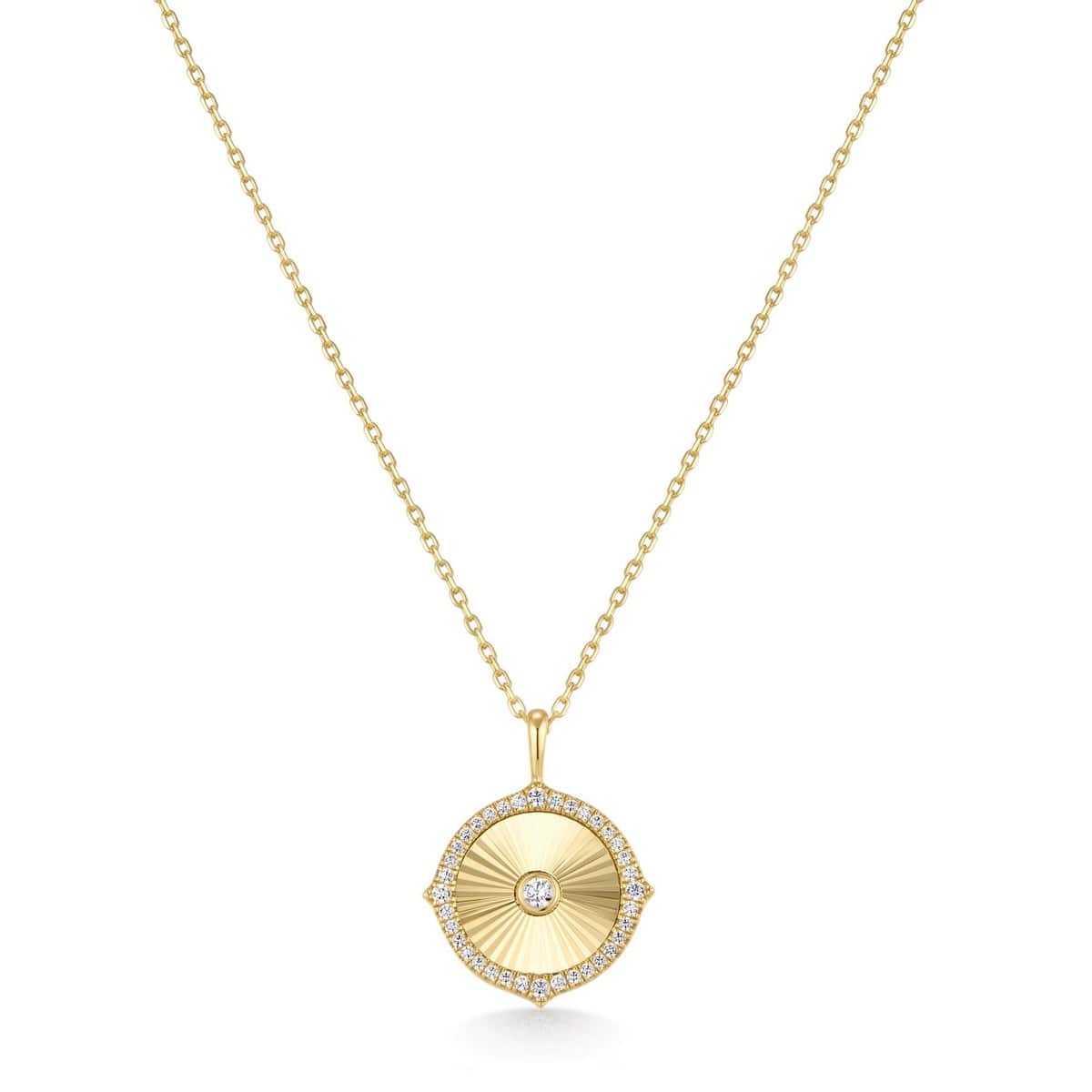 NKL-GPL Gold Diamond-Cut Sunny Disc Necklace