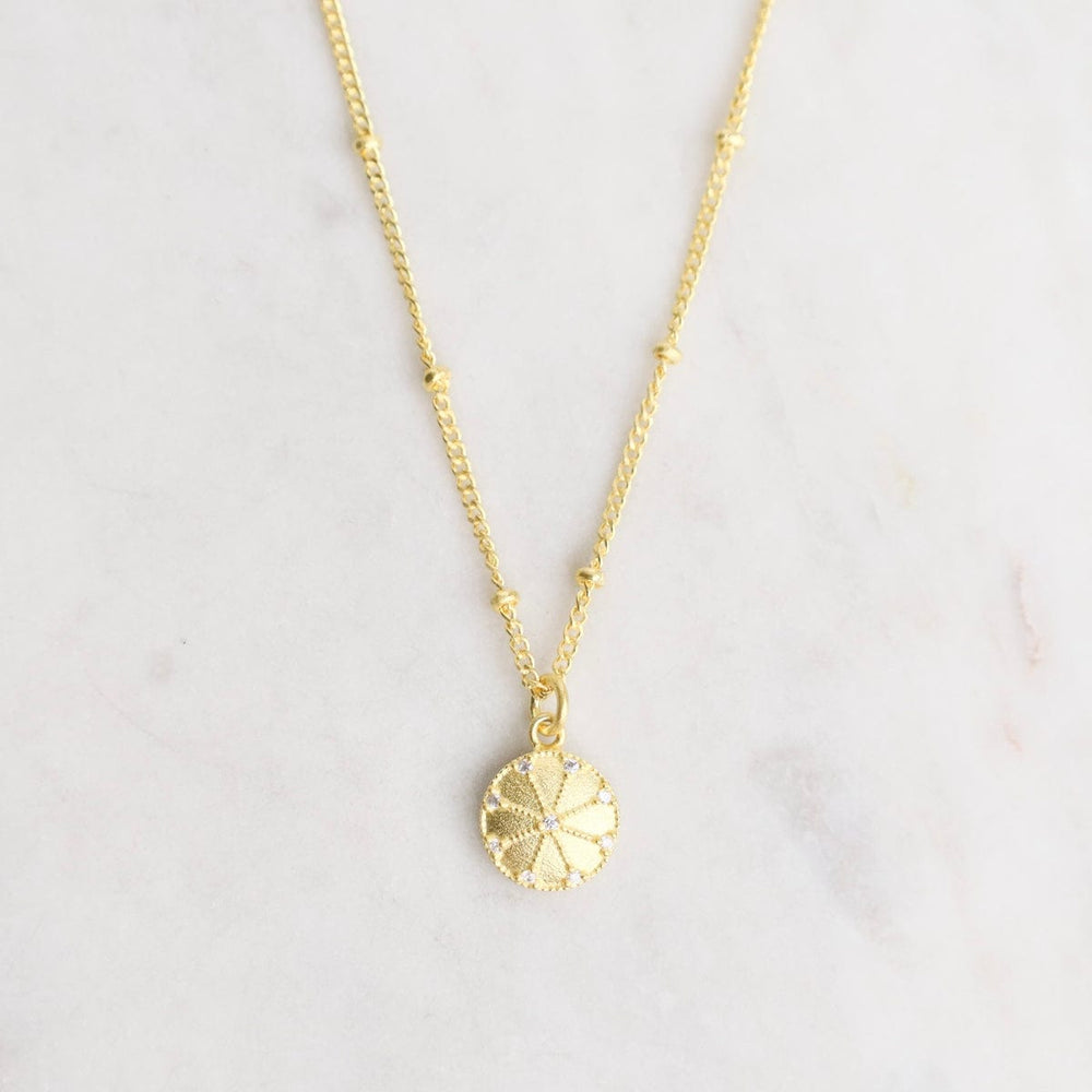 
                  
                    NKL-GPL Gold Disc with CZ Necklace
                  
                