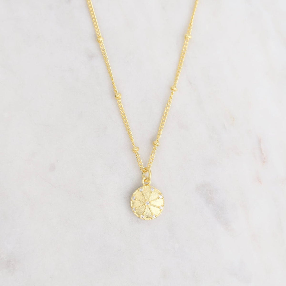 
                      
                        NKL-GPL Gold Disc with CZ Necklace
                      
                    