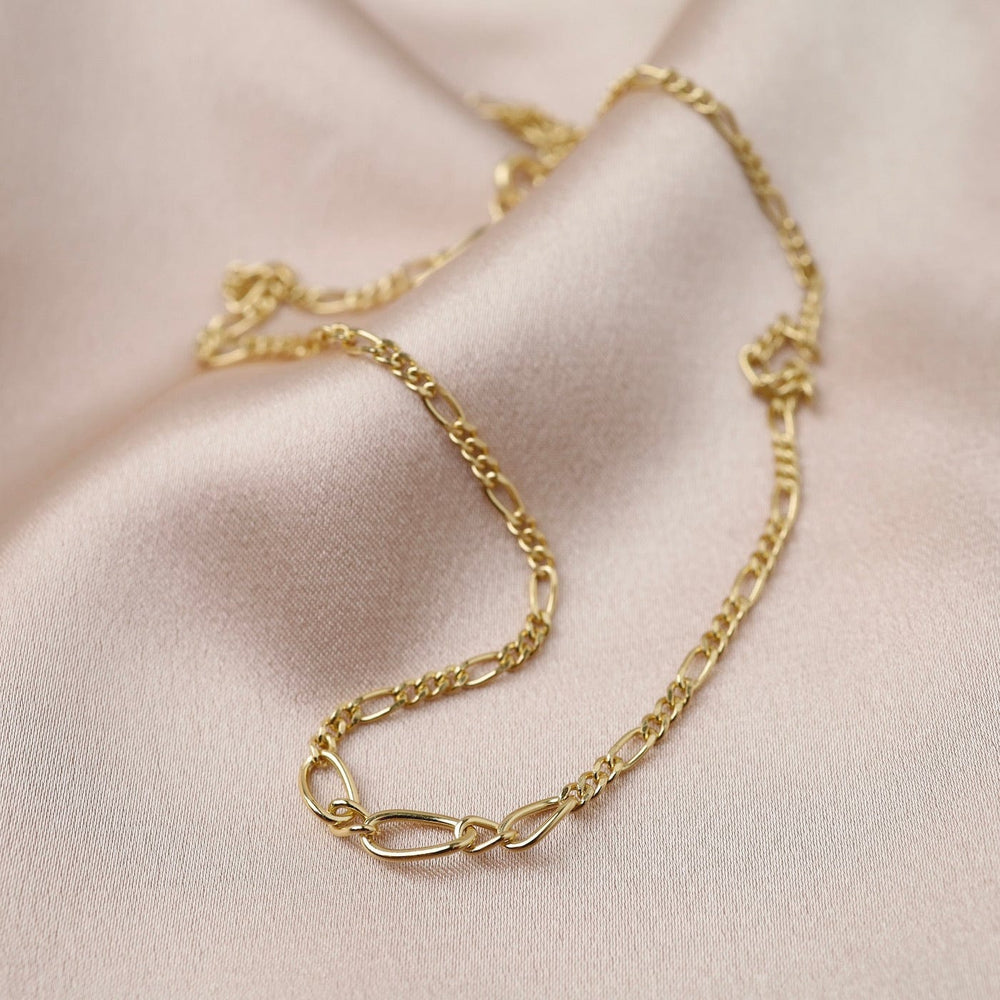 
                      
                        NKL-GPL Gold Figaro Chain Necklace
                      
                    