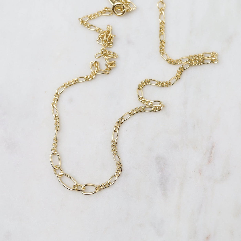 
                      
                        NKL-GPL Gold Figaro Chain Necklace
                      
                    