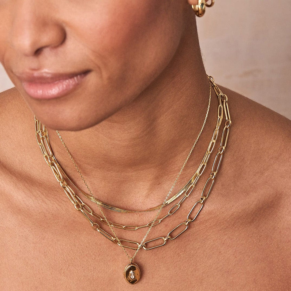 
                      
                        NKL-GPL Gold Flat Snake Chain Necklace
                      
                    