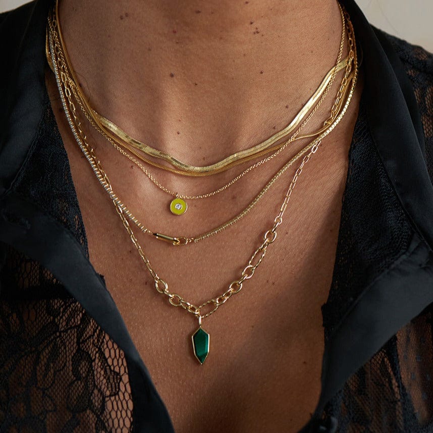 
                      
                        NKL-GPL Gold Flat Snake Chain Necklace
                      
                    