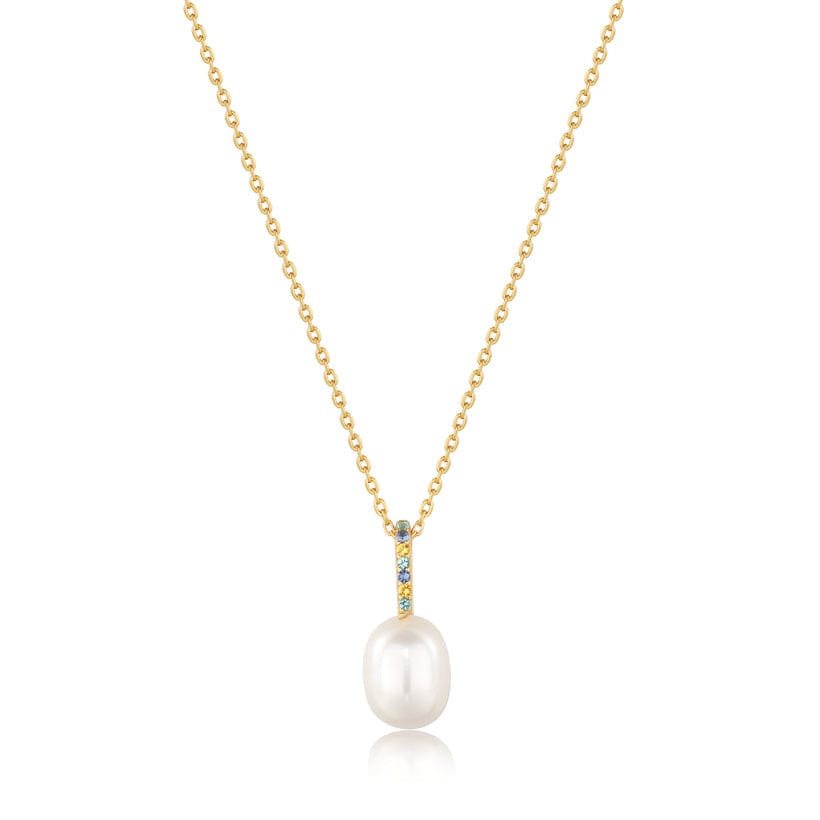 
                      
                        NKL-GPL Gold Gem Pearl Drop Pendant Necklace
                      
                    