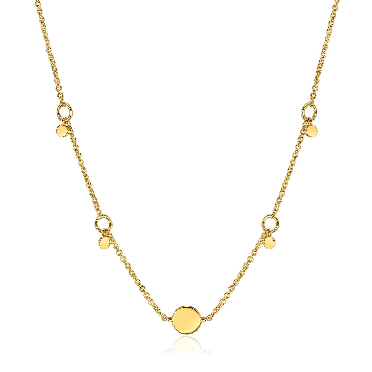 NKL-GPL Gold Geometry Drop Discs Necklace