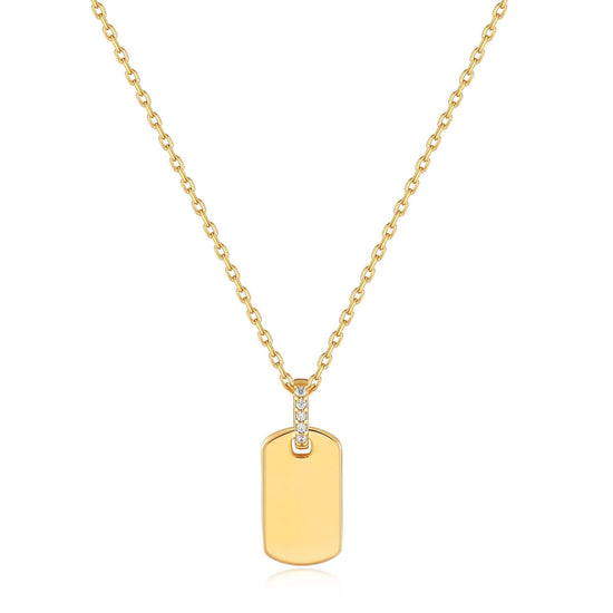 NKL-GPL Gold Glam Tag Pendant Necklace