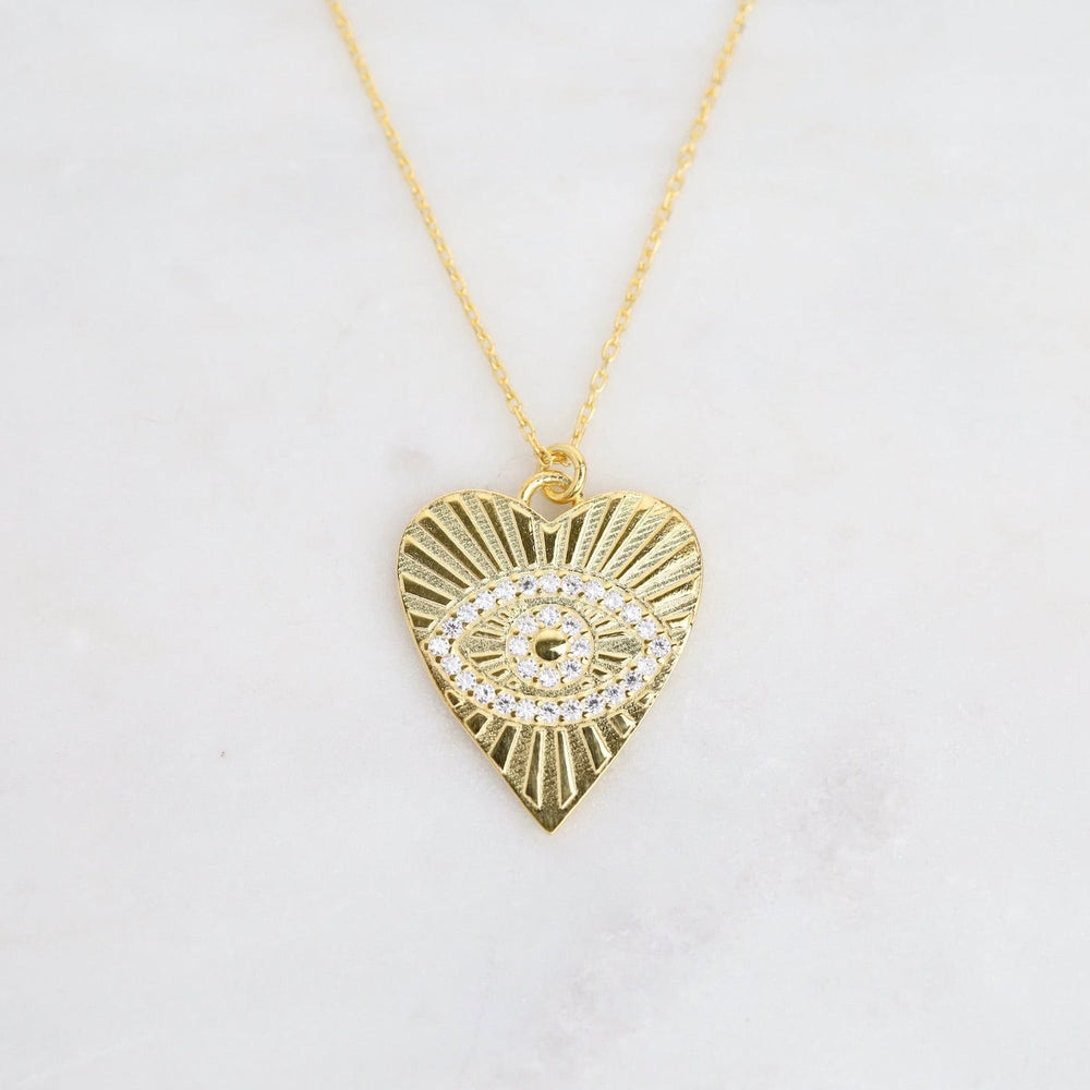 
                      
                        NKL-GPL Gold Heart with Evil Eye Necklace
                      
                    