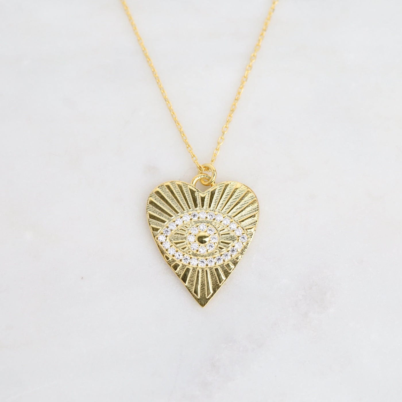 NKL-GPL Gold Heart with Evil Eye Necklace