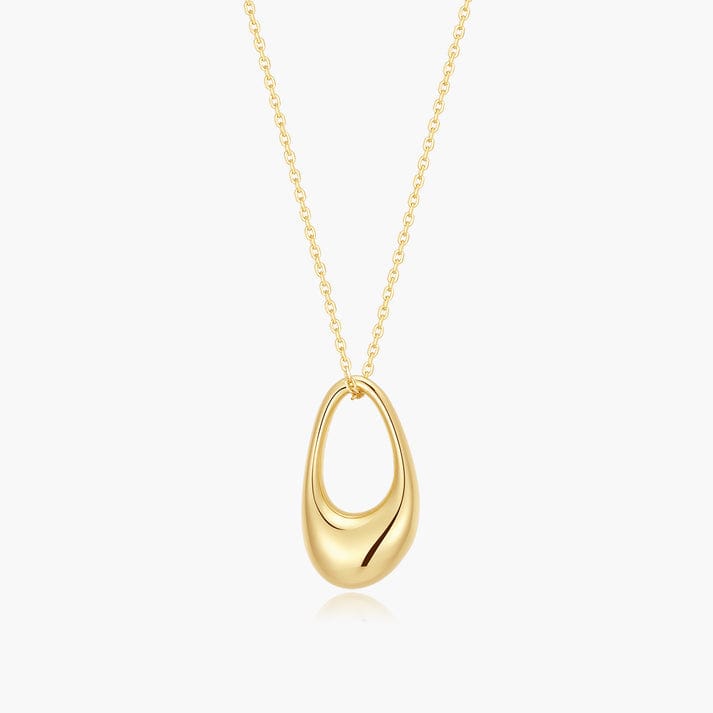 NKL-GPL Gold Hollow Organic Pebble Necklace