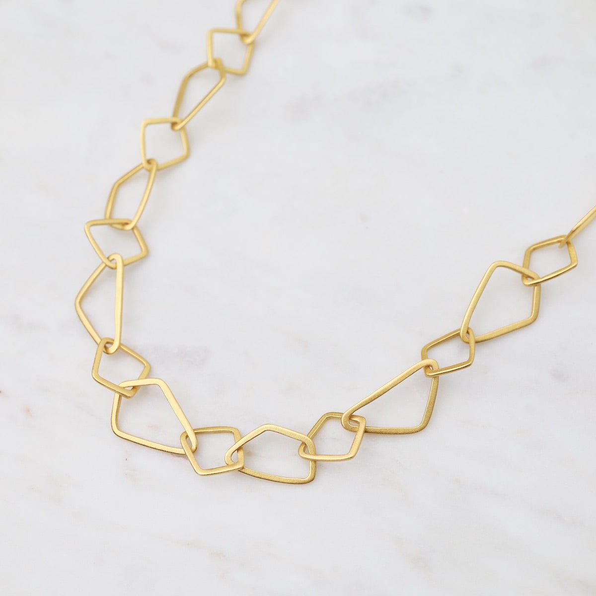Gold Irregular Shaped Link Chain Necklace – Dandelion Jewelry
