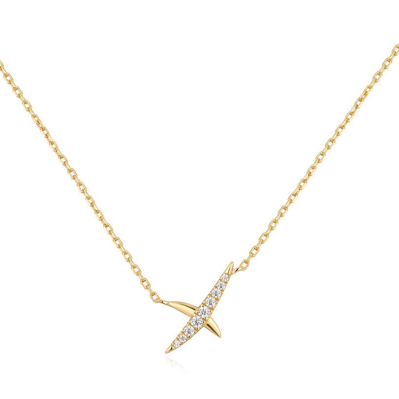 NKL-GPL Gold Kiss Pave Necklace