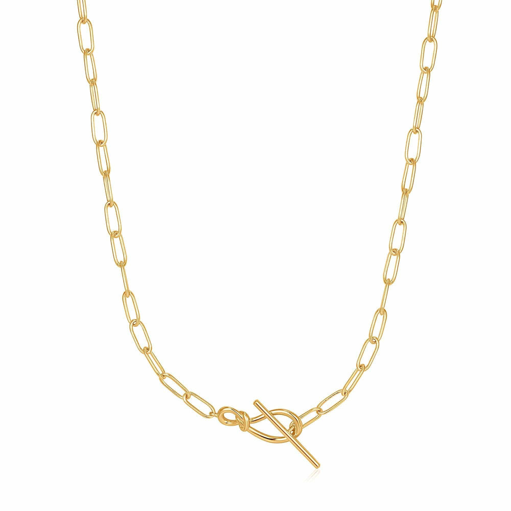 
                      
                        NKL-GPL Gold Knot T Bar Chain Necklace
                      
                    