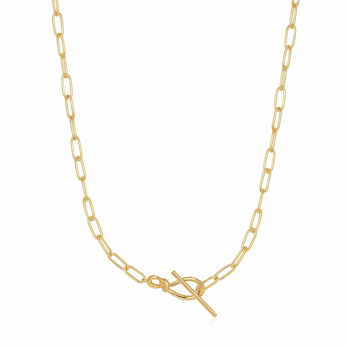 NKL-GPL Gold Knot T Bar Chain Necklace
