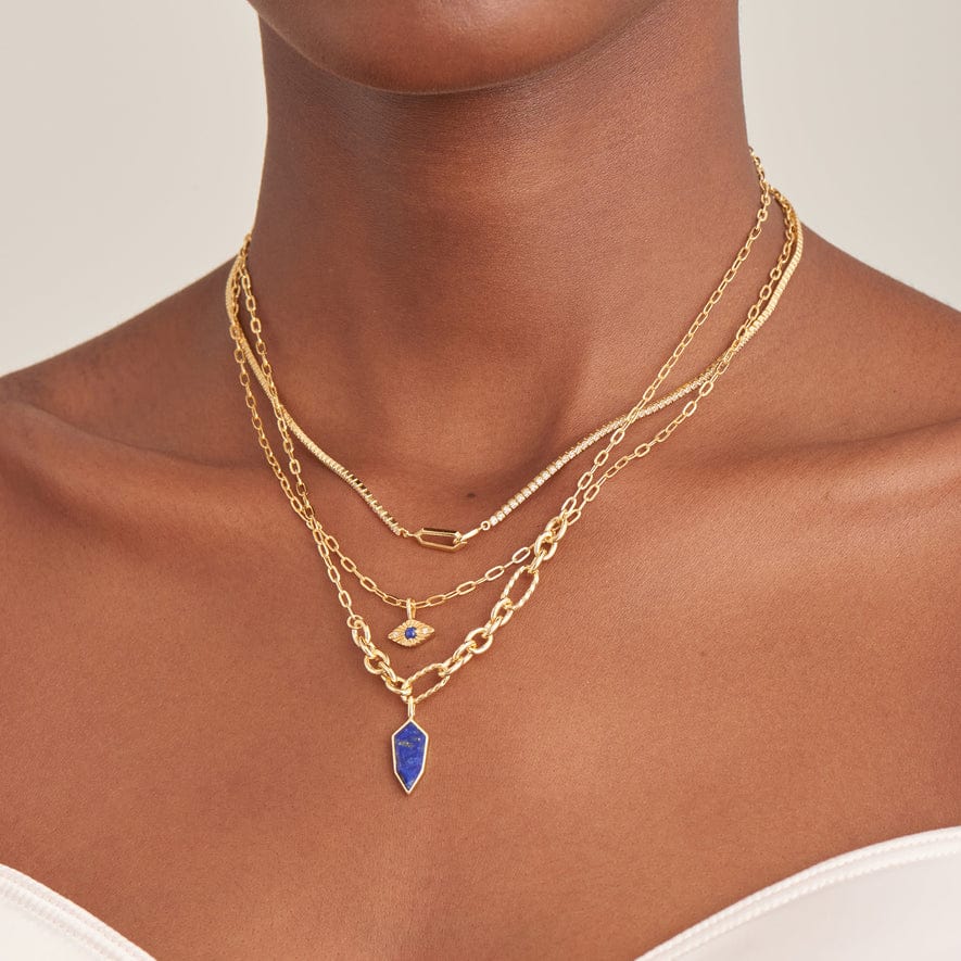 
                  
                    NKL-GPL Gold Lapis Emblem Pendant Necklace
                  
                