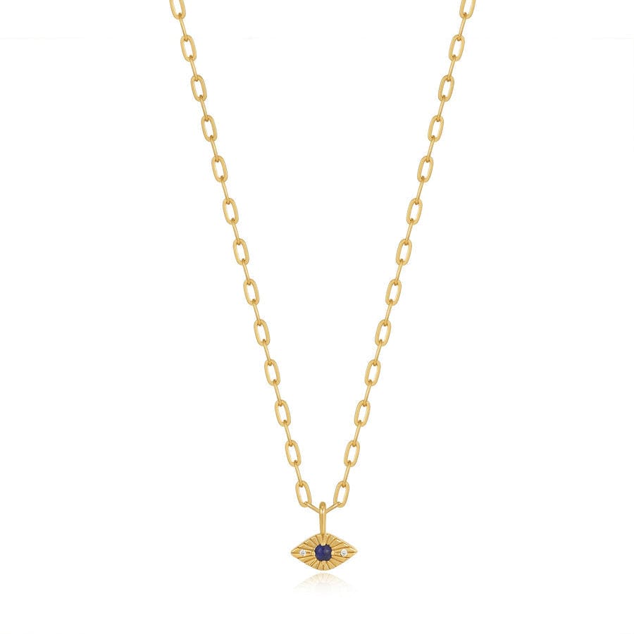 NKL-GPL Gold Lapis Evil Eye Necklace