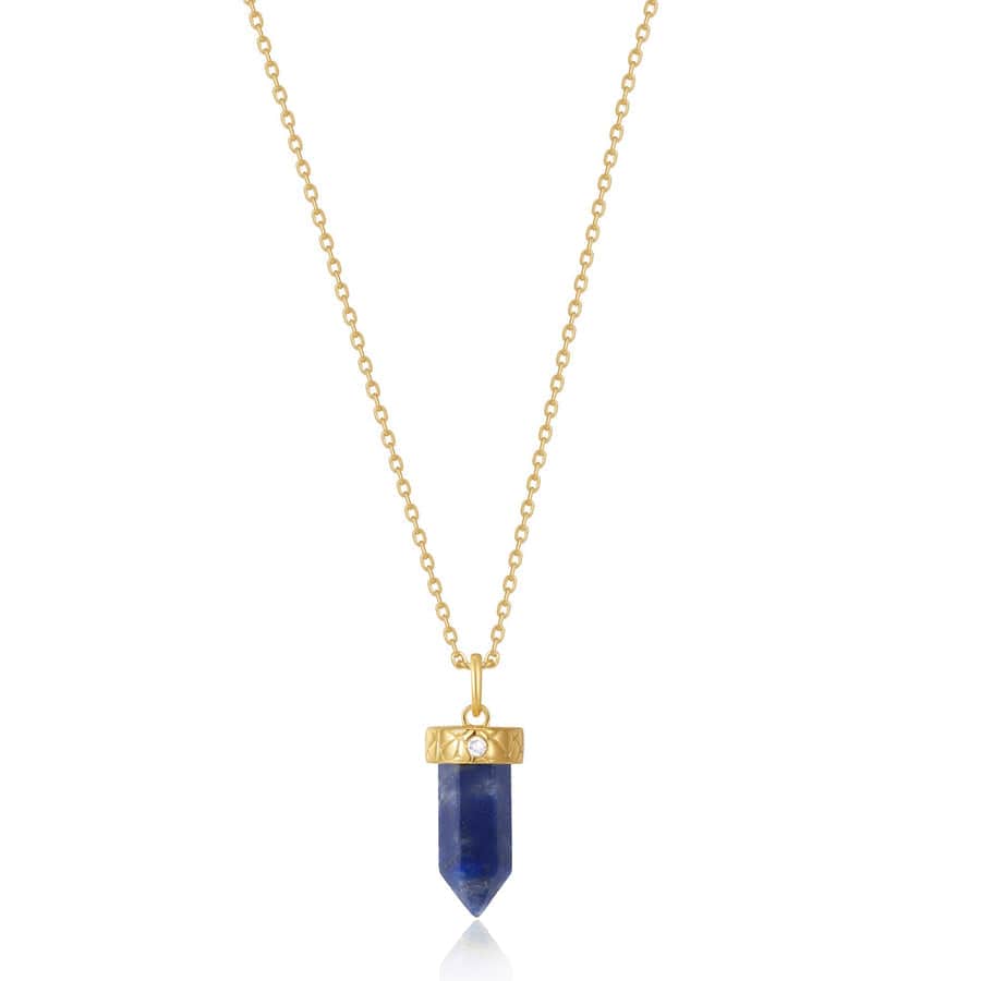 
                      
                        NKL-GPL Gold Lapis Point Pendant Necklace
                      
                    