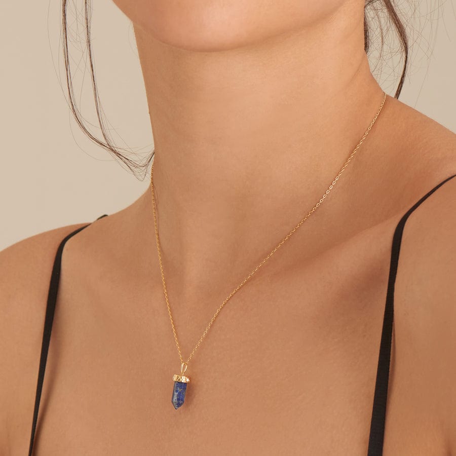 
                      
                        NKL-GPL Gold Lapis Point Pendant Necklace
                      
                    