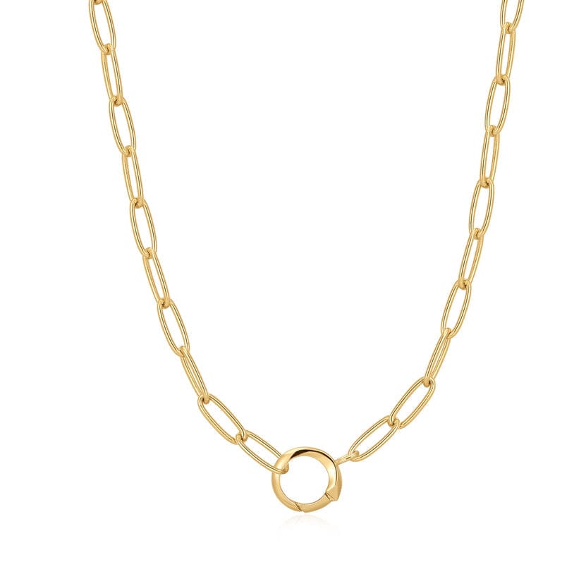 NKL-GPL Gold Link Charm Chain Connector Necklace