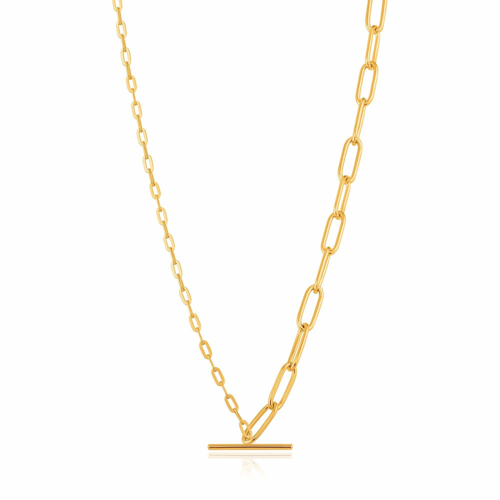 
                      
                        NKL-GPL Gold Mixed Link T-bar Necklace
                      
                    