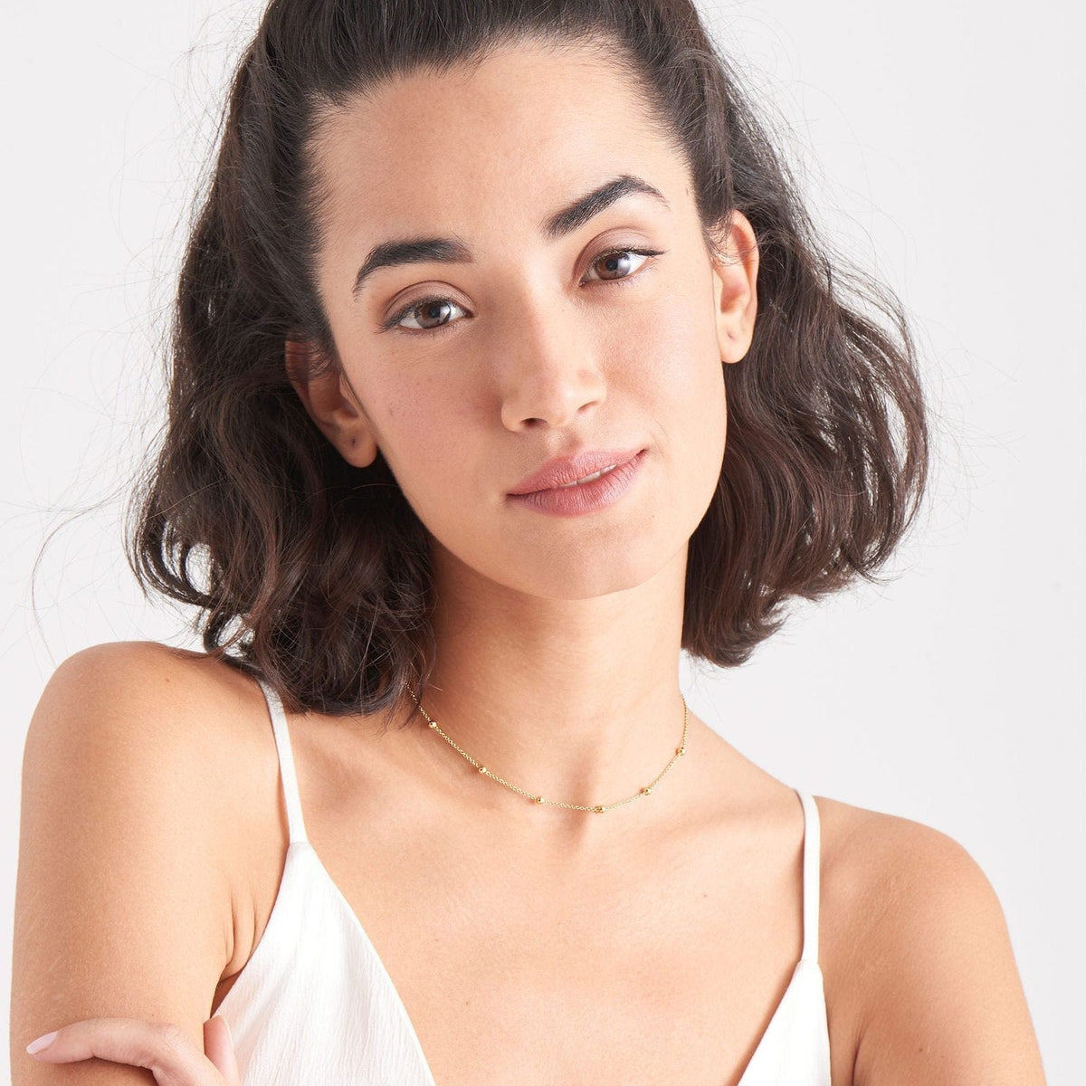 NKL-GPL Gold Modern Beaded Necklace