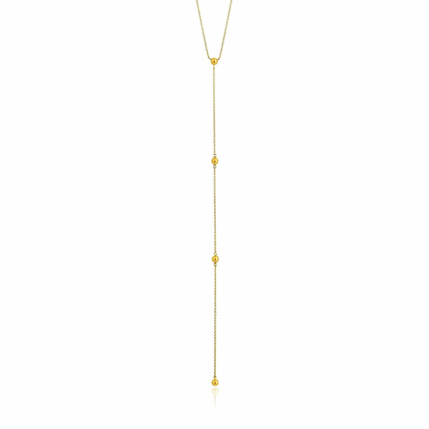 NKL-GPL Gold Modern Beaded Y Necklace