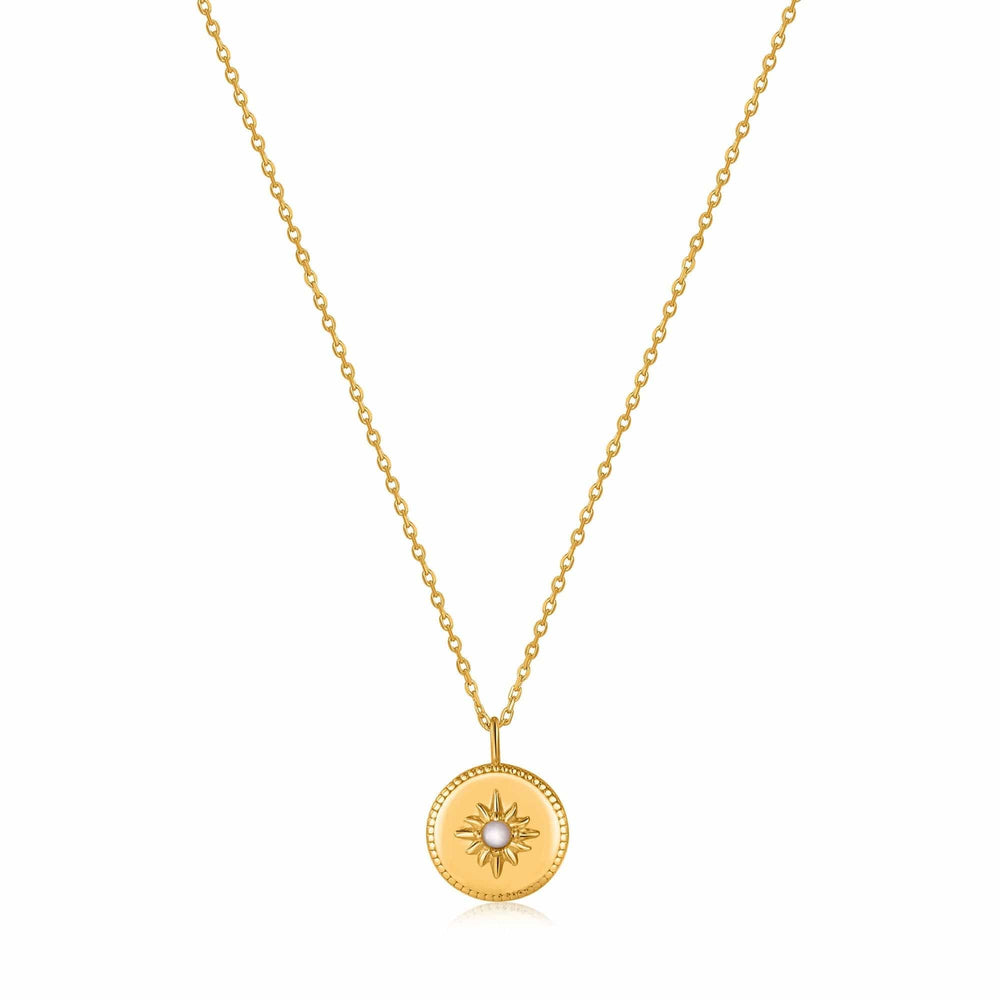 
                      
                        NKL-GPL Gold Mother of Pearl Sun Pendant Necklace
                      
                    