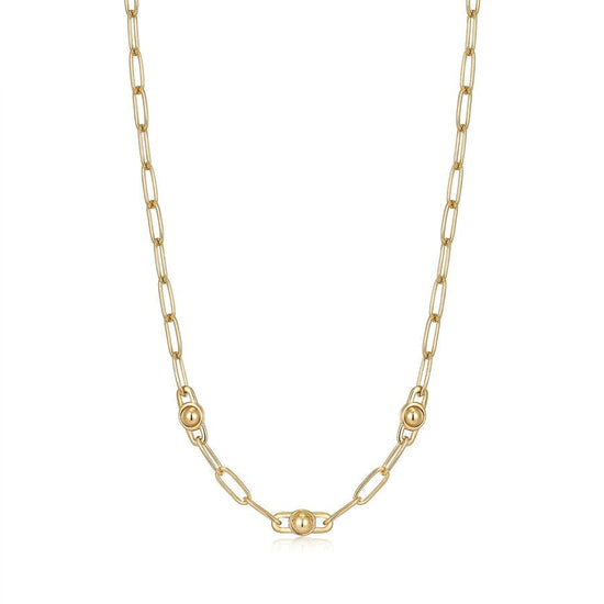 NKL-GPL Gold Orb Link Chunky Chain Necklace