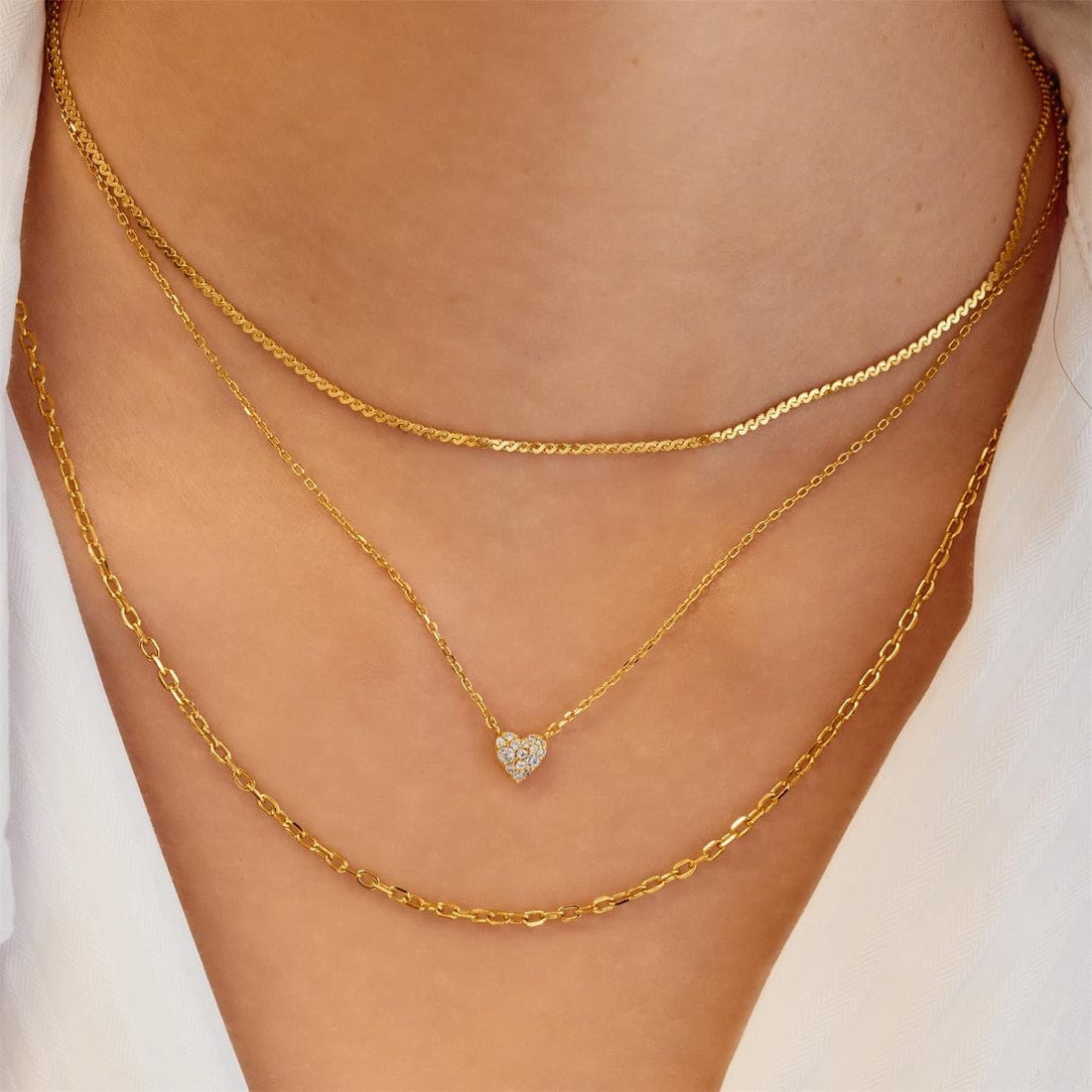 NKL-GPL Gold Pave Heart Necklace