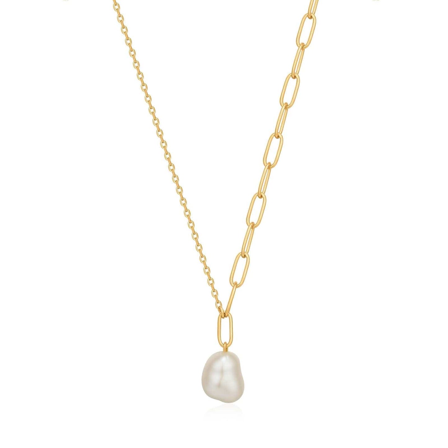 NKL-GPL Gold Pearl Chunky Necklace