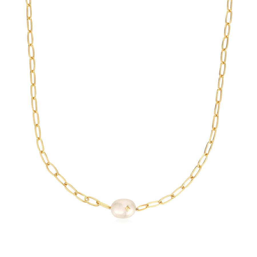 
                      
                        NKL-GPL Gold Pearl Sparkle Chunky Chain Necklace
                      
                    