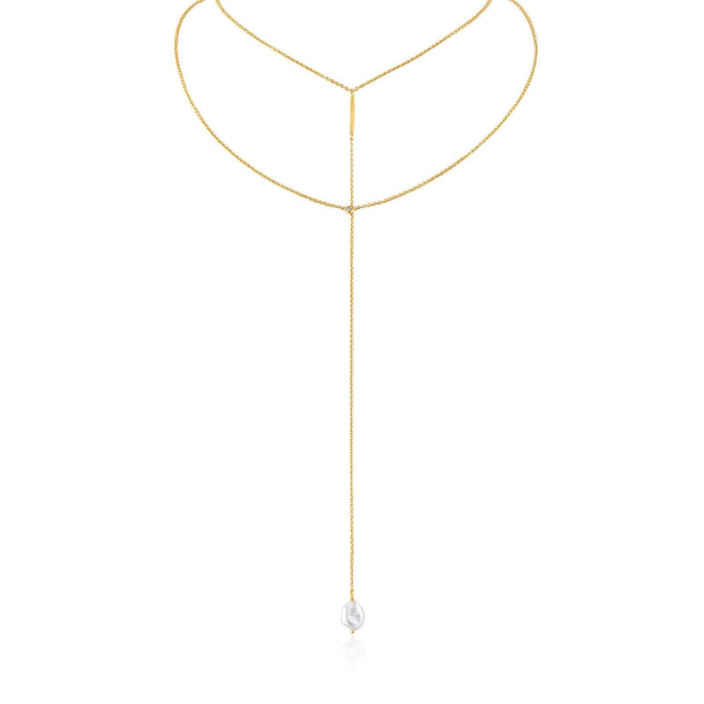 
                      
                        NKL-GPL Gold Pearl Y Necklace
                      
                    