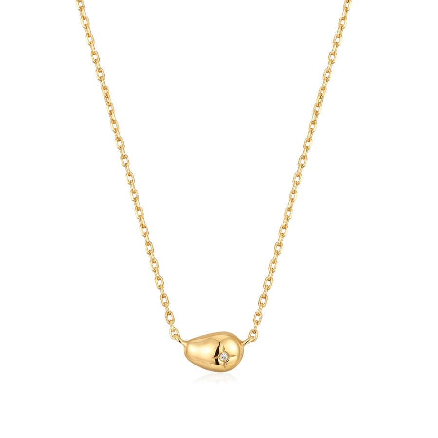 NKL-GPL Gold Pebble Sparkle Necklace