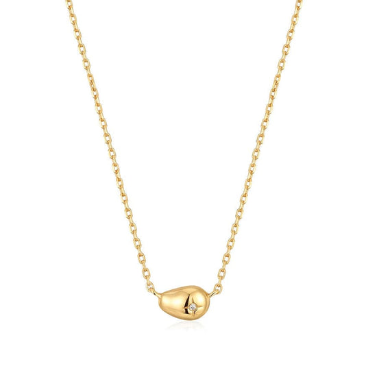NKL-GPL Gold Pebble Sparkle Necklace