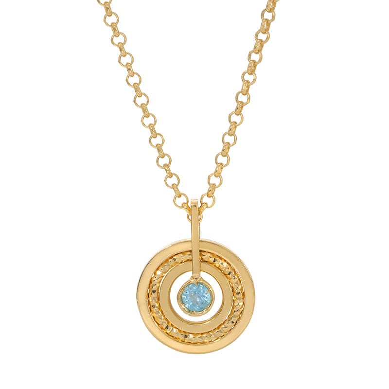 NKL-GPL Gold Plated & Blue Topaz Necklace