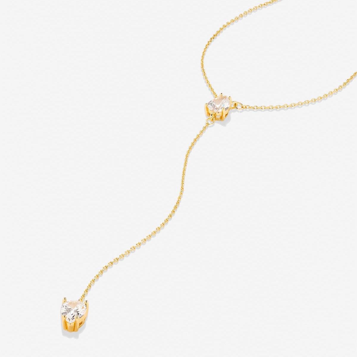 NKL-GPL Gold Plated By My Side Pear Cut Lariat Necklace