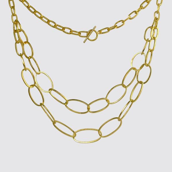 
                      
                        NKL-GPL Gold Plated Double Strand Oval Link Chain Necklace
                      
                    