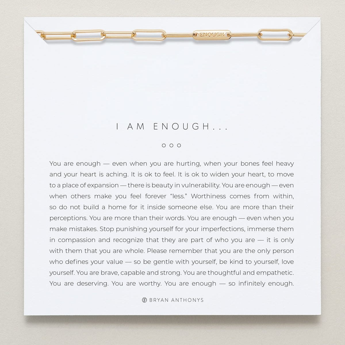 NKL-GPL Gold Plated I am Enough Bracelet