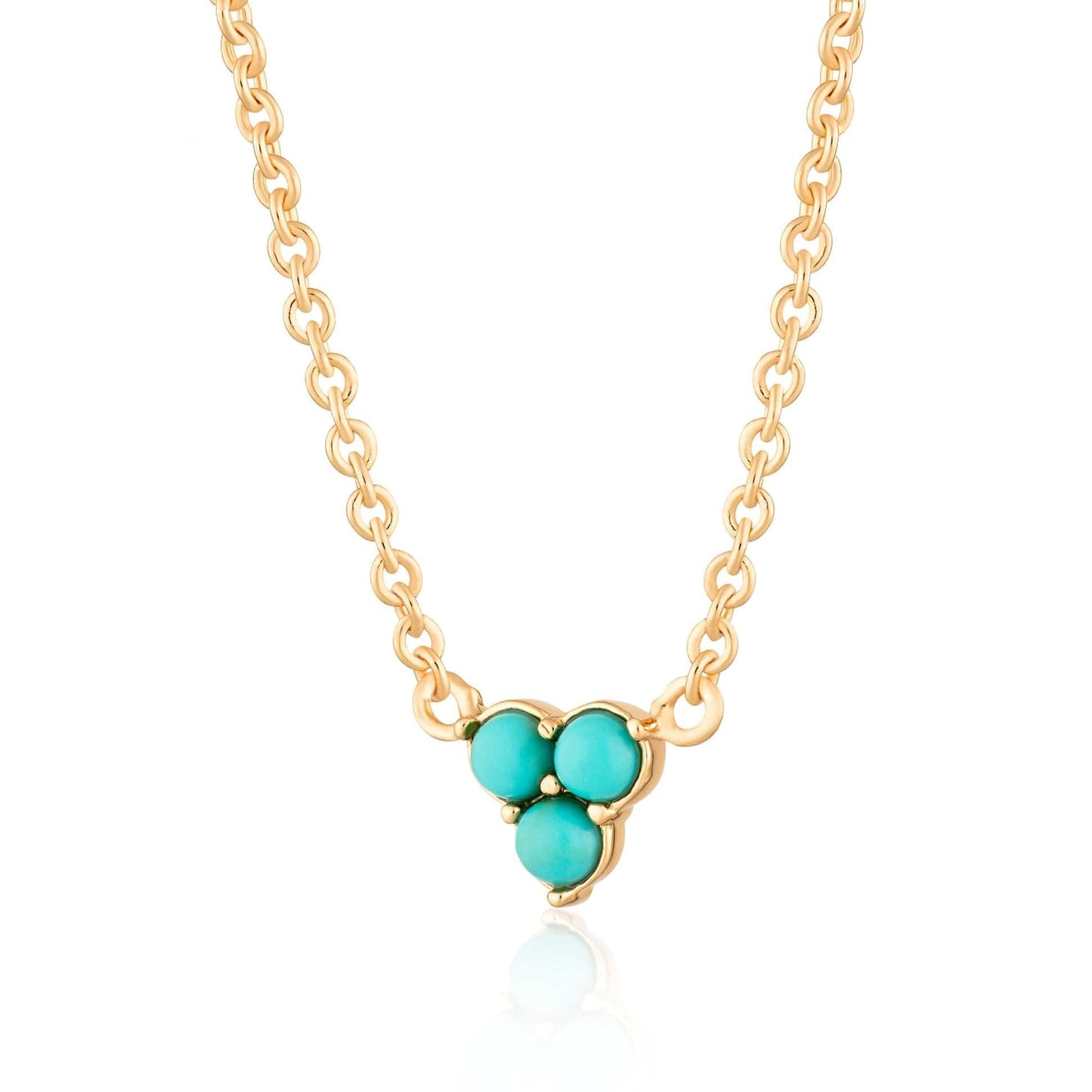 NKL-GPL Gold Plated Sterling Turquoise Trinity Necklace