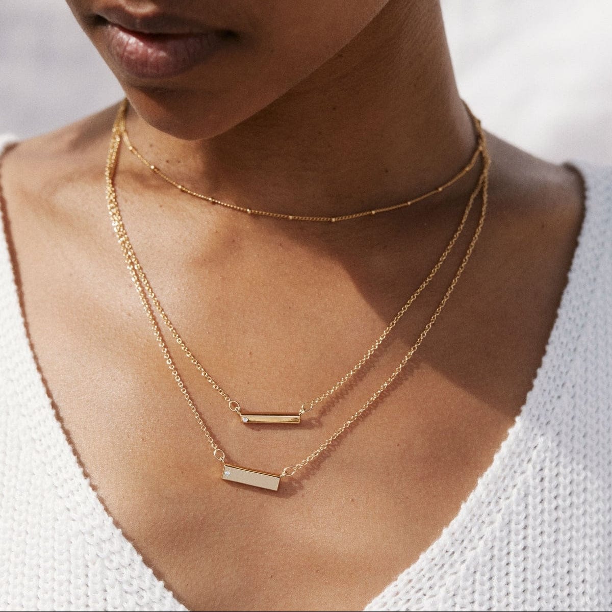 NKL-GPL Gold Plated Through Thick & Thin Necklace Set