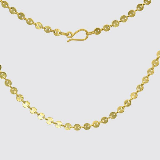 NKL-GPL Gold Plated Tiny Round Disc Chain Necklace