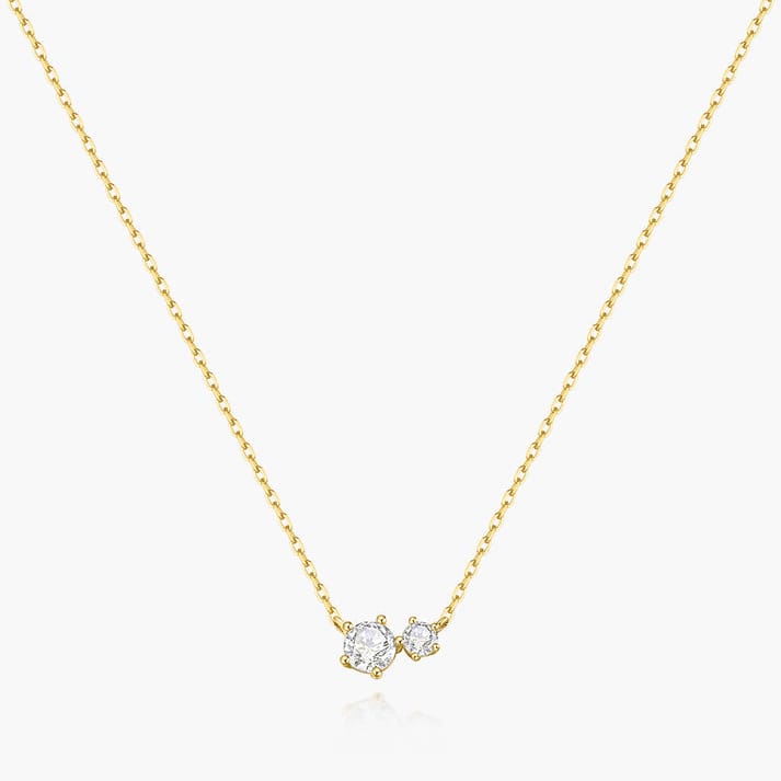 NKL-GPL Gold Prong Set Duo Necklace